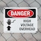 Signmission High Voltage Overhead Danger Sign, Plastic, 10in W x 7in L, 2PK OS-2PACK-DS-P-710-L-1334 - alternate 8